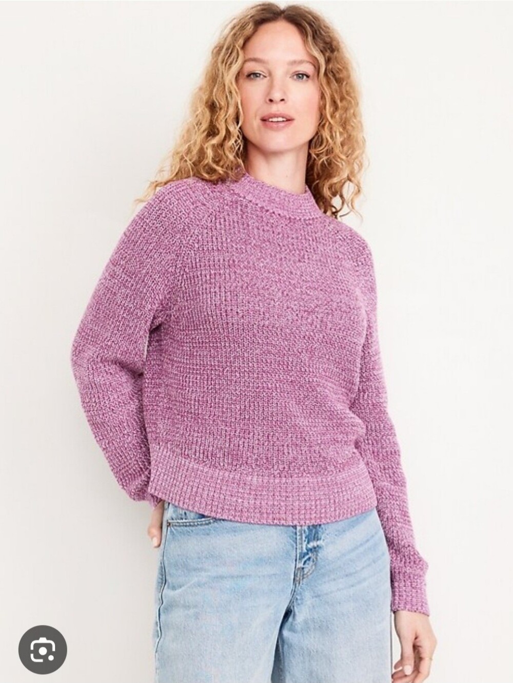 Lrg Old Navy Lavender-Purple Marled Crewneck Sweater - Women's